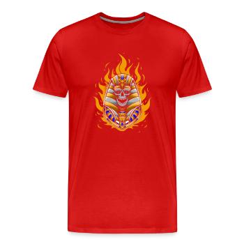 Crâne Anubis - T-shirt bio Premium Homme - rouge - Devant - Damien (186cm)