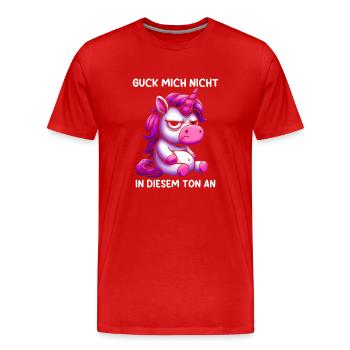 Ne me regarde pas sur ce ton - T-shirt bio Premium Homme - rouge - Devant - Damien (186cm)