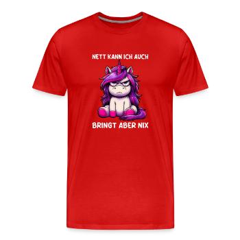Sympa je peux aussi apporter mais rien n’apporte - T-shirt bio Premium Homme - rouge - Devant - Damien (186cm)