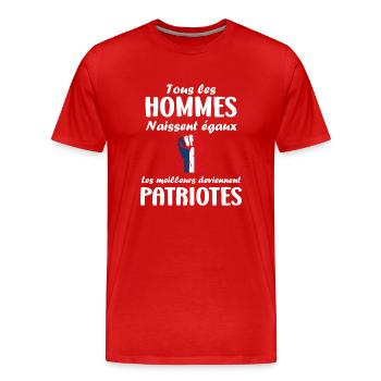 Homme patriotes - T-shirt bio Premium Homme - rouge - Devant - Damien (186cm)