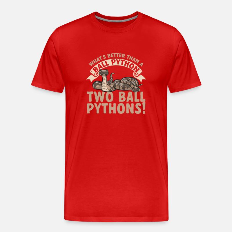 Ball Python Snake King Python - T-shirt bio Premium Homme - rouge