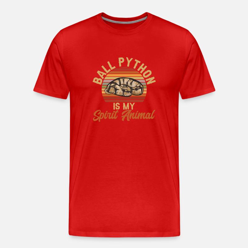 Ball Python Snake King Python - T-shirt bio Premium Homme - rouge