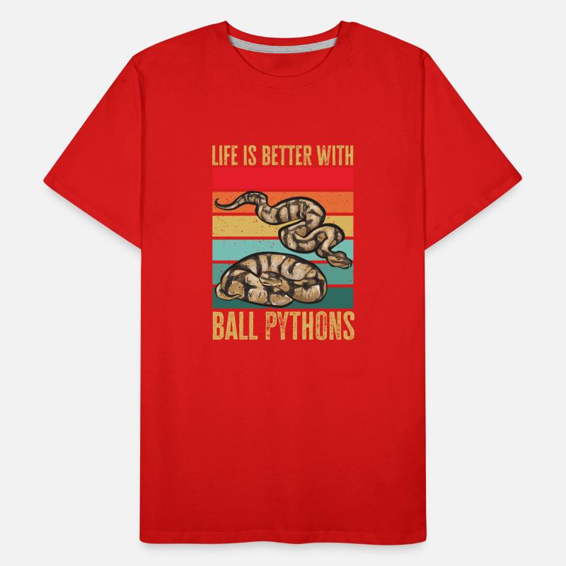 Ball Python Snake King Python T-shirt bio Premium Homme