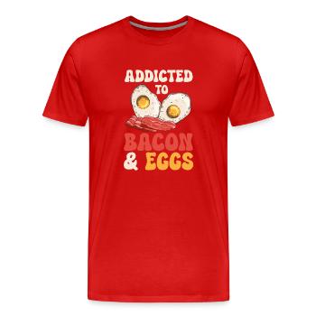 Speck Eier Brunch Frühstück Eier und Speck - Männer Premium Bio T-Shirt - Rot - Vorne - Damien (186cm)