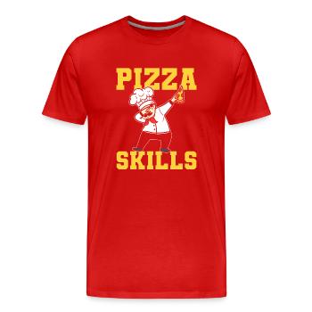 Pizza Skills Pizzabäcker - Männer Premium Bio T-Shirt - Rot - Vorne - Damien (186cm)