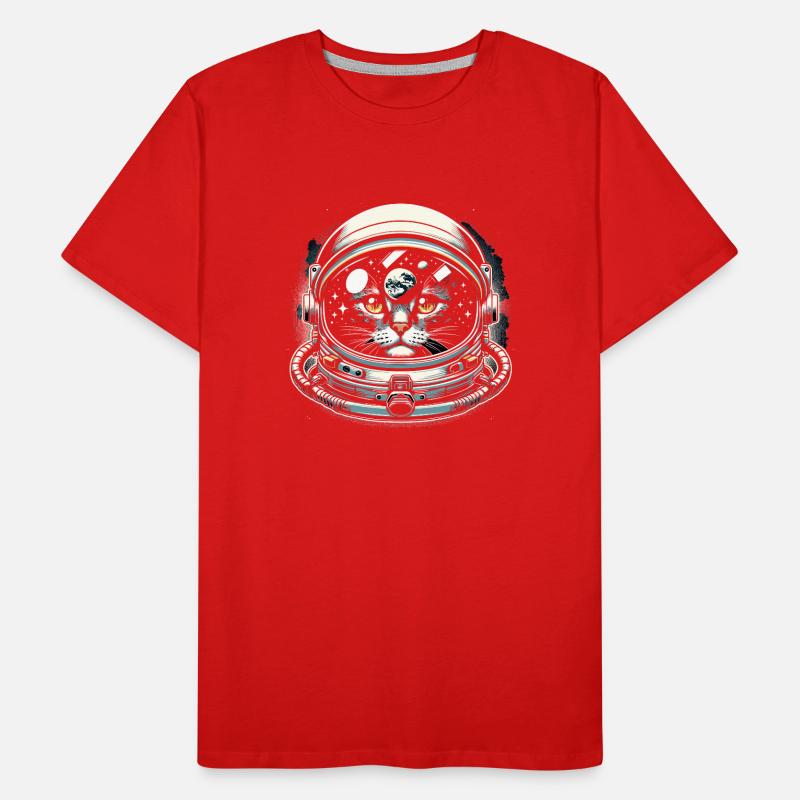 Cat, Astronaut, Astronomy, Outer Solar System Men's Premium Organic T-Shirt