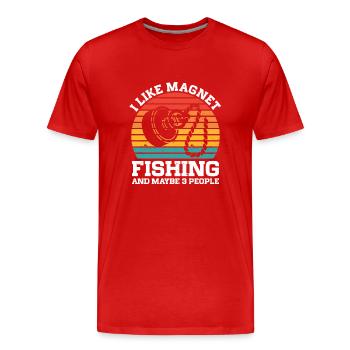 Pêche à l’aimant - T-shirt bio Premium Homme - rouge - Devant - Damien (186cm)