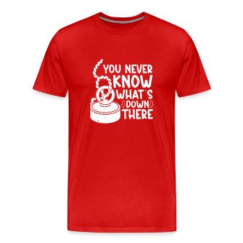 Pêche à l’aimant - T-shirt bio Premium Homme - rouge - Devant - Damien (186cm)