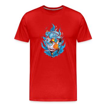 Der kämpfende Hai mit der Eisernen Klaue - Männer Premium Bio T-Shirt - Rot - Vorne - Damien (186cm)