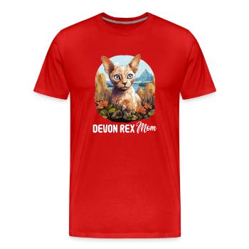 Devon Rex Kätzchen Devon Rex Katze - Männer Premium Bio T-Shirt - Rot - Vorne - Damien (186cm)