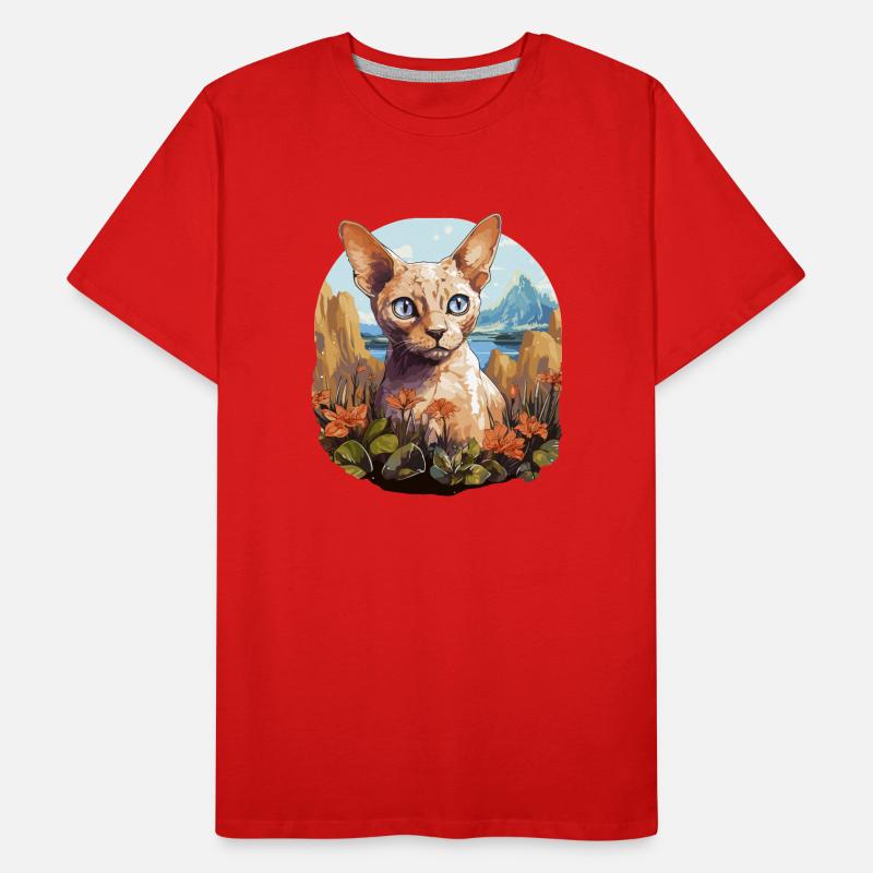 Devon Rex Kätzchen Devon Rex Katze Männer Premium Bio T-Shirt