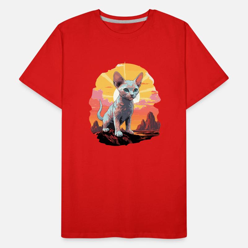 Devon Rex Kätzchen Devon Rex Katze Männer Premium Bio T-Shirt