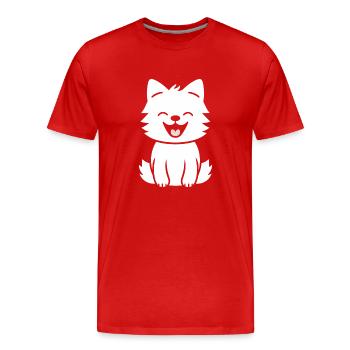 wolf - Men's Premium Organic T-Shirt - red - Front - Damien (186cm)