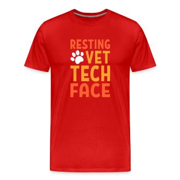 Resting Vet Tech Face Veterinärkrankenschwester - Männer Premium Bio T-Shirt - Rot - Vorne - Damien (186cm)