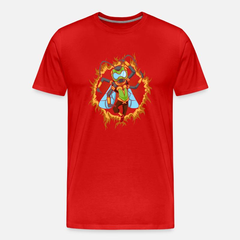 Der Kriegerfliege - Männer Premium Bio T-Shirt - Rot