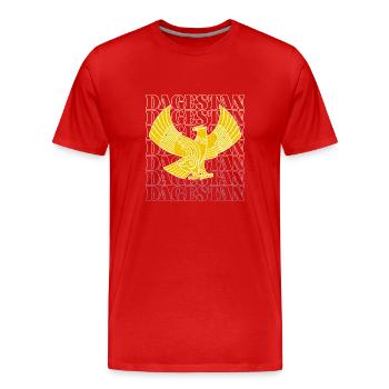 Dagestan Urlaub Adler Flagge National Reise - Männer Premium Bio T-Shirt - Rot - Vorne - Damien (186cm)