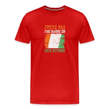 Ich kann nicht an die Elfenbeinküste gehen. Elfenbeinküste - Männer Premium Bio T-Shirt - Rot - Vorne - Damien (186cm)