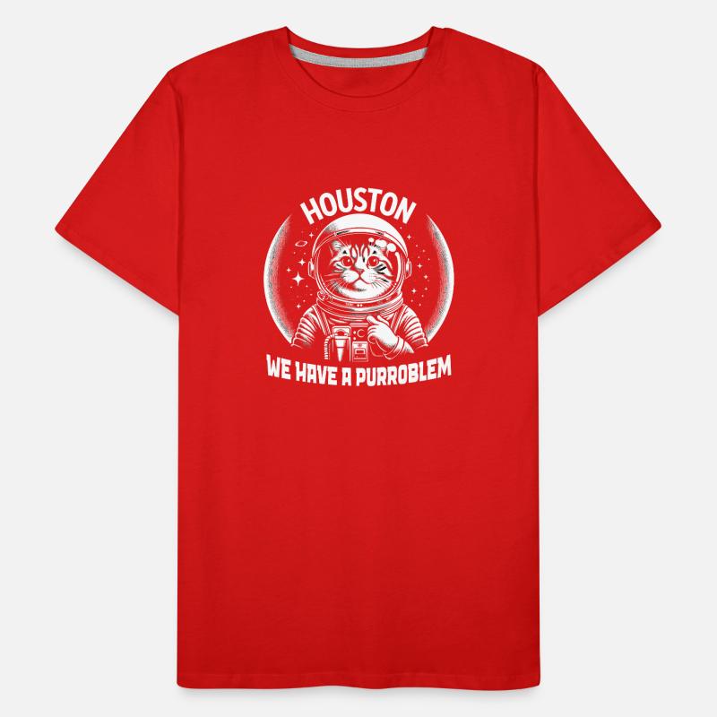 Cat, Astronaut, Astronomy, Outer Solar System Men's Premium Organic T-Shirt