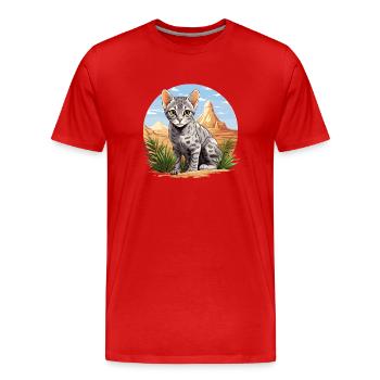 Egyptian Mau Kätzchen Katze Ägyptische Mau - Männer Premium Bio T-Shirt - Rot - Vorne - Damien (186cm)