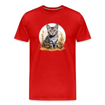 Egyptian Mau Kitten Cat Egyptian Mau - Men's Premium Organic T-Shirt - red - Front - Damien (186cm)
