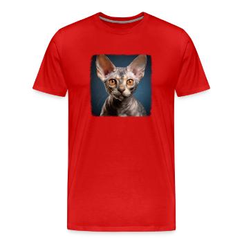 Devon Rex Kätzchen Devon Rex Katze - Männer Premium Bio T-Shirt - Rot - Vorne - Damien (186cm)