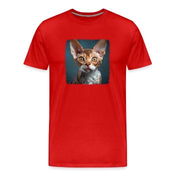 Devon Rex Kätzchen Devon Rex Katze - Männer Premium Bio T-Shirt - Rot - Vorne - Damien (186cm)