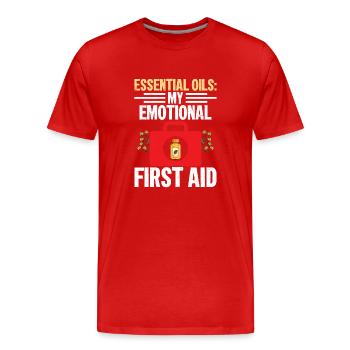 Huiles essentielles : Mes premiers soins émotionnels Healing Nat - T-shirt bio Premium Homme - rouge - Devant - Damien (186cm)