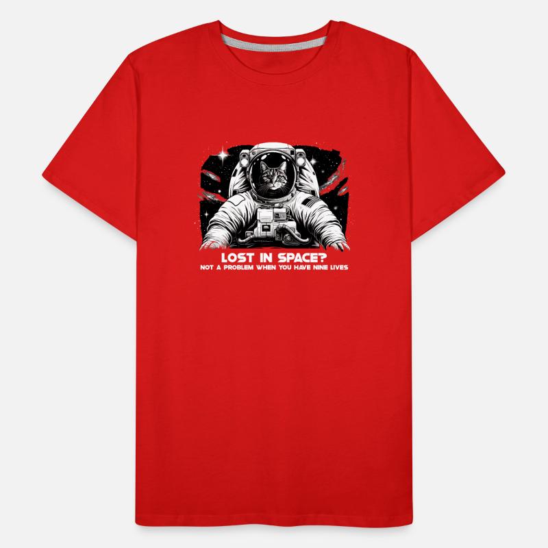 Cat, Astronaut, Astronomy, Outer Solar System Men's Premium Organic T-Shirt