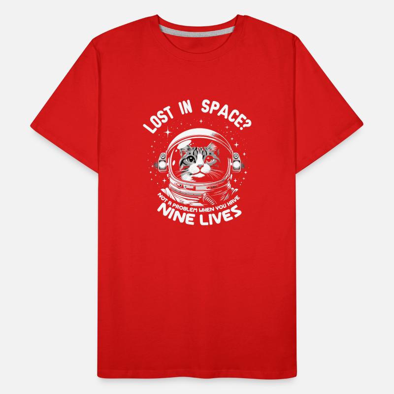 Cat, Astronaut, Astronomy, Outer Solar System Men's Premium Organic T-Shirt