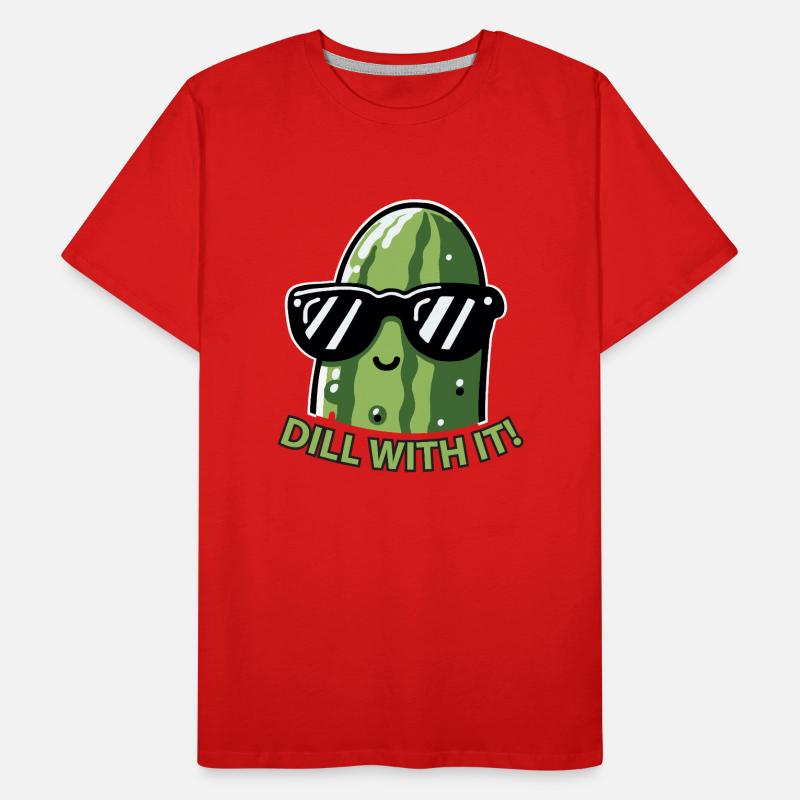 Cornichon au concombre drôle à l’aneth T-shirt bio Premium Homme
