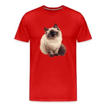 Chat de l’Himalaya Colourpoint Katze - T-shirt bio Premium Homme - rouge - Devant - Damien (186cm)