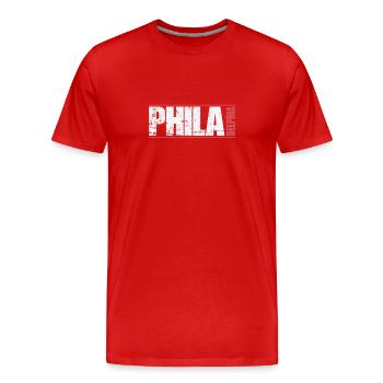 Philadelphie, une ville de Pennsylvanie - T-shirt bio Premium Homme - rouge - Devant - Damien (186cm)