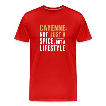 Liebhaber Scharfer Speisen, Chili Peppers Chef - Männer Premium Bio T-Shirt - Rot - Vorne - Damien (186cm)