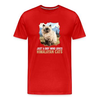 Chat de l’Himalaya Colourpoint Katze - T-shirt bio Premium Homme - rouge - Devant - Damien (186cm)