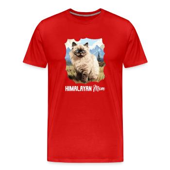 Chat de l’Himalaya Colourpoint Katze - T-shirt bio Premium Homme - rouge - Devant - Damien (186cm)
