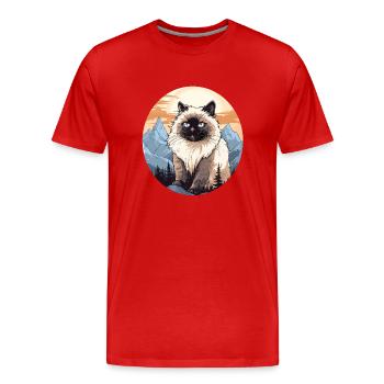 Chat de l’Himalaya Colourpoint Katze - T-shirt bio Premium Homme - rouge - Devant - Damien (186cm)