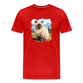 Chat de l’Himalaya Colourpoint Katze - T-shirt bio Premium Homme - rouge - Devant - Damien (186cm)