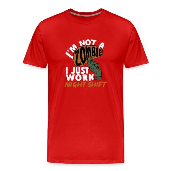 Infirmière de nuit - T-shirt bio Premium Homme - rouge - Devant - Damien (186cm)