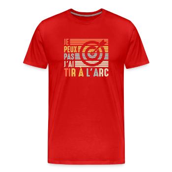 Je Peux Pas J'ai Tir à l'arc archer l'archerie fan - T-shirt bio Premium Homme - rouge - Devant - Damien (186cm)