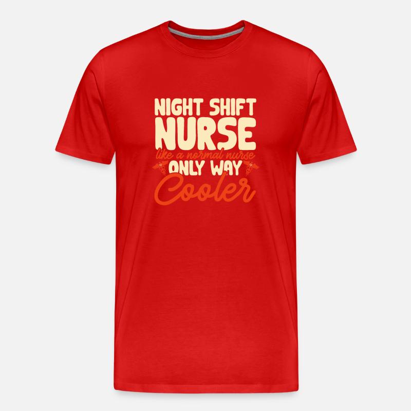 Nachtschicht Krankenschwester - Männer Premium Bio T-Shirt - Rot