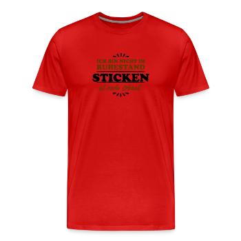 Broderie de pensionné de retraité - T-shirt bio Premium Homme - rouge - Devant - Damien (186cm)