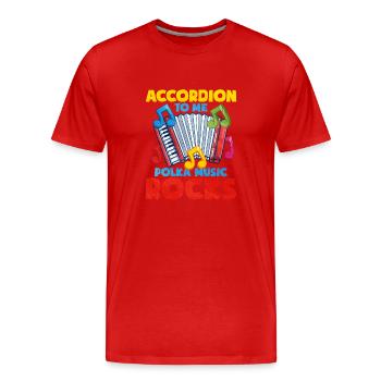 Accordéon Polka musique cadeau - T-shirt bio Premium Homme - rouge - Devant - Damien (186cm)