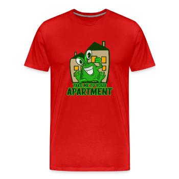 Take Me To Your Apartment T-Shirt Space Green Pun - Men's Premium Organic T-Shirt - red - Front - Damien (186cm)