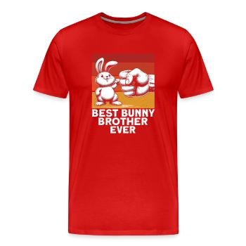 Best Bunny Brother Ever - Men's Premium Organic T-Shirt - red - Front - Damien (186cm)