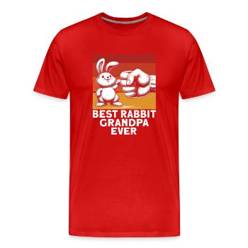 Best Rabbit Grandpa Ever - Men's Premium Organic T-Shirt - red - Front - Damien (186cm)