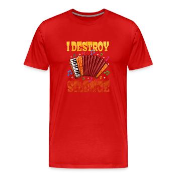 Accordéon Polka musique cadeau - T-shirt bio Premium Homme - rouge - Devant - Damien (186cm)