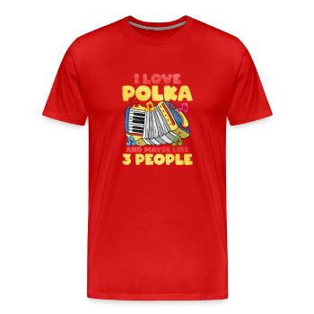 Accordéon Polka musique cadeau - T-shirt bio Premium Homme - rouge - Devant - Damien (186cm)