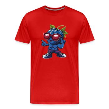 Blaubeeren - Männer Premium Bio T-Shirt - Rot - Vorne - Damien (186cm)