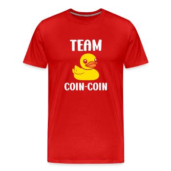 humour canard - T-shirt bio Premium Homme - rouge - Devant - Damien (186cm)