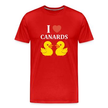 humour canard - T-shirt bio Premium Homme - rouge - Devant - Damien (186cm)